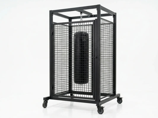 Wolmats floor mounted trolley rack with cage panels